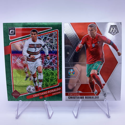 Cristiano Ronaldo 2021-22 Optic Road to Qatar Green Velocity Prizm