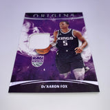 De’Aaron Fox 2021 Origins Relic + 2 Card Lot