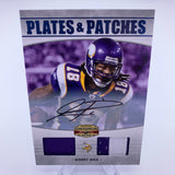 Sidney Rice 2010 Plates & Patches Dual Relic Auto #’d 03/10